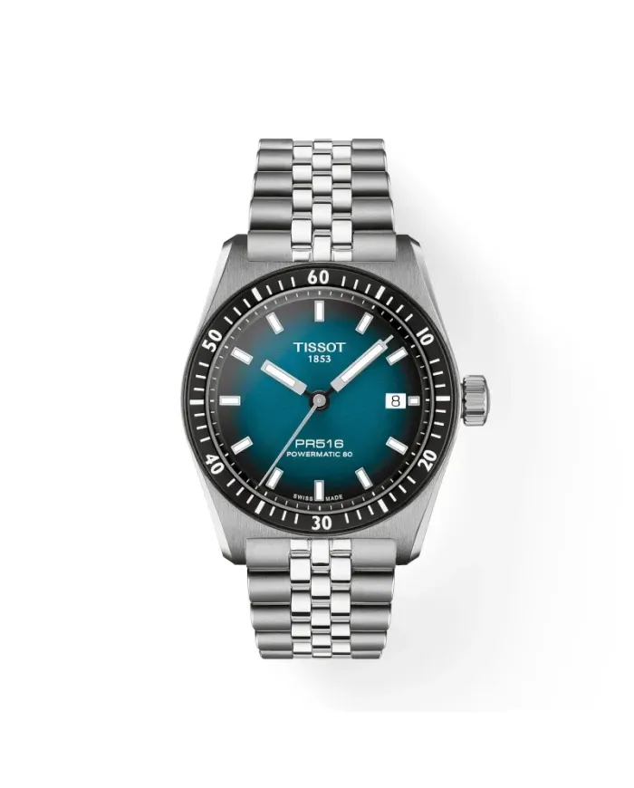 Montre Tissot PR516 avec cadran dégradé et bracelet en acier