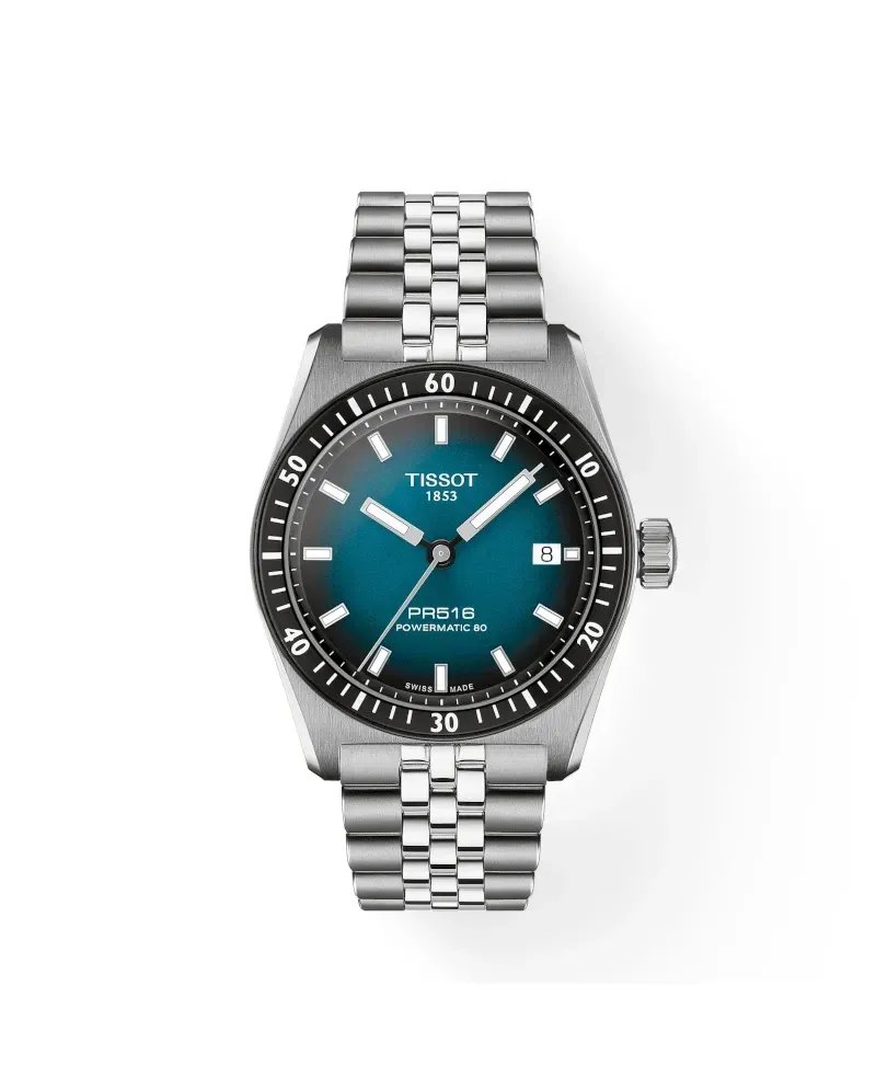 Montre Tissot PR516 avec cadran dégradé et bracelet en acier