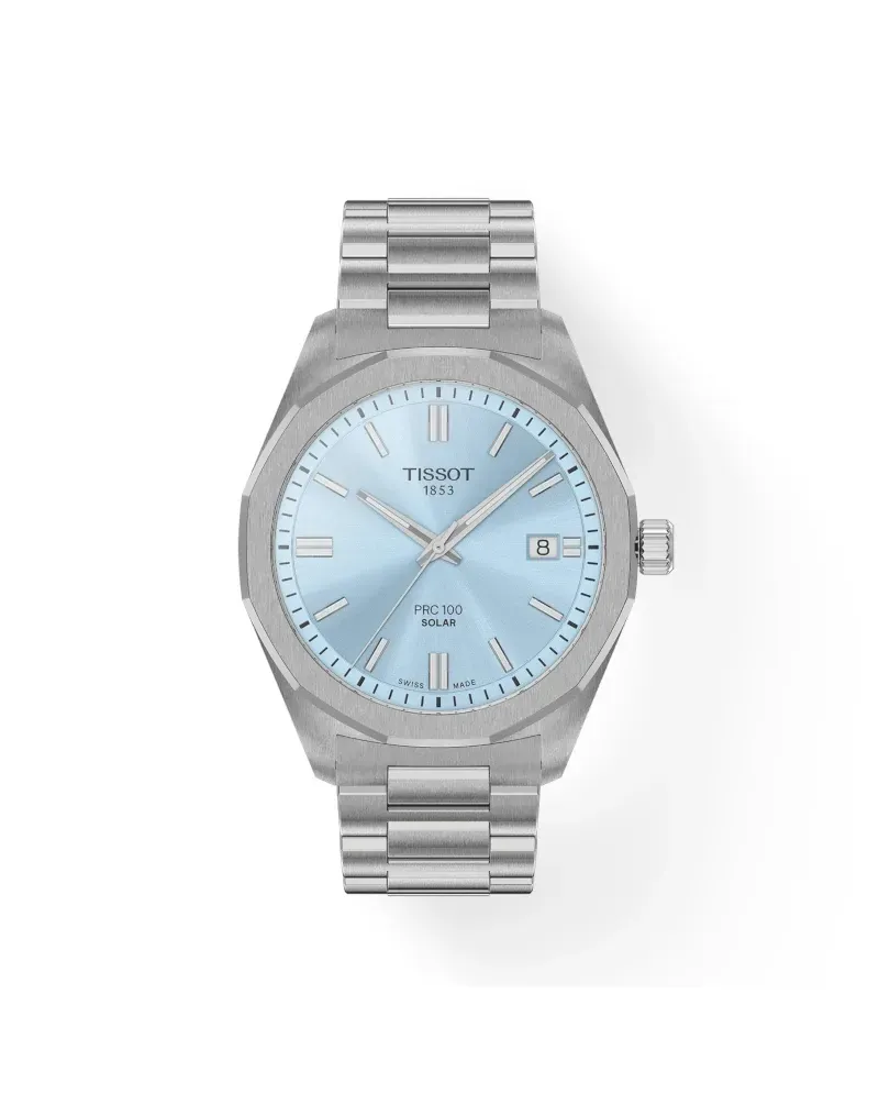 Orologio PRC 100 Solar 39 mm con Quadrante Blu Ghiaccio e Cinturino in Acciaio