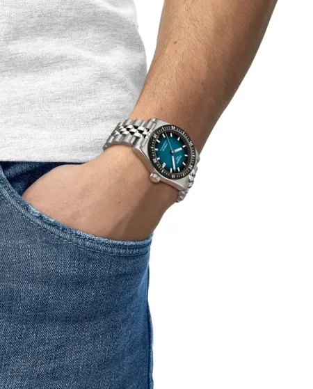 Tissot PR516 Watch with Gradient Dial and Steel Strap