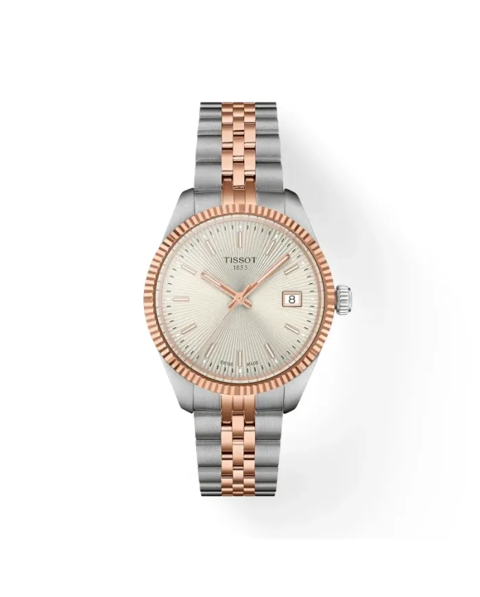 Montre Tissot Ballade PVD 30 mm avec cadran argenté et bracelet en acier