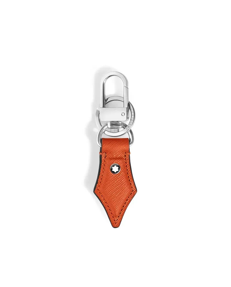 Portachiavi Montblanc Sartorial a Forma di Pennino in Pelle Mandarino