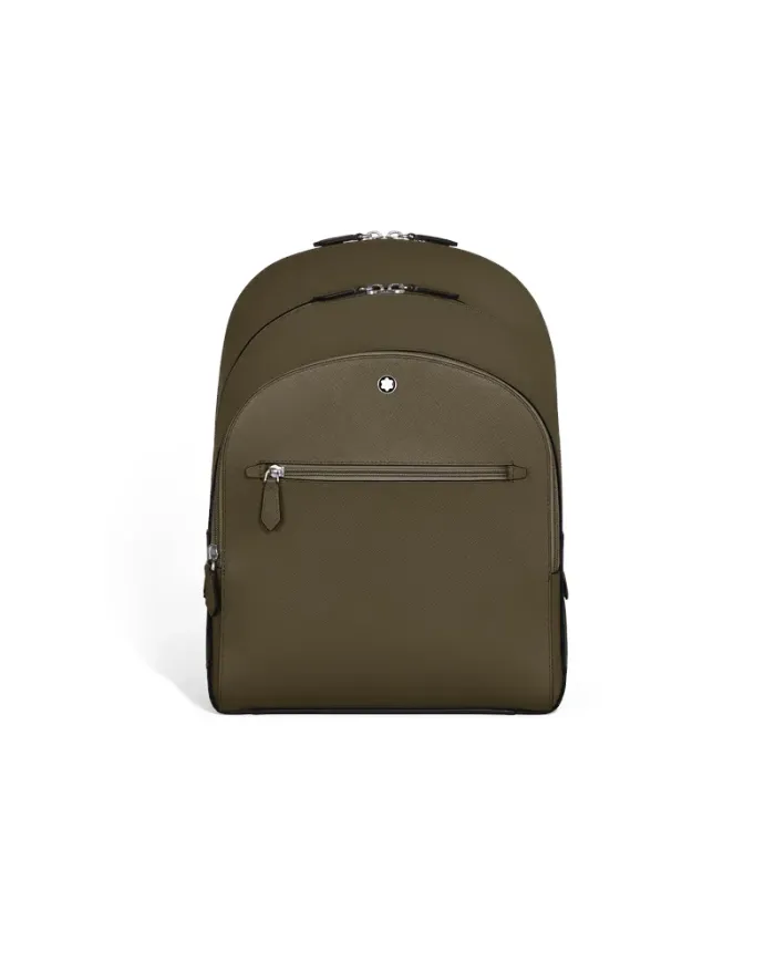 Zaino Medio Montblanc Sartorial 3 Scomparti in Pelle Kaki