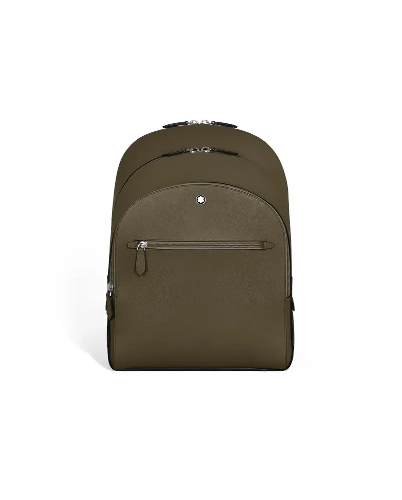 Zaino Medio Montblanc Sartorial 3 Scomparti in Pelle Kaki