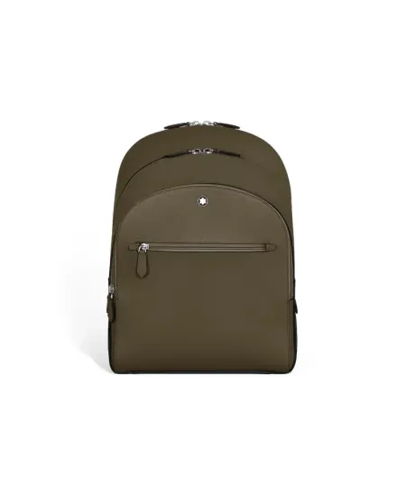 Zaino Medio Montblanc Sartorial 3 Scomparti in Pelle Kaki