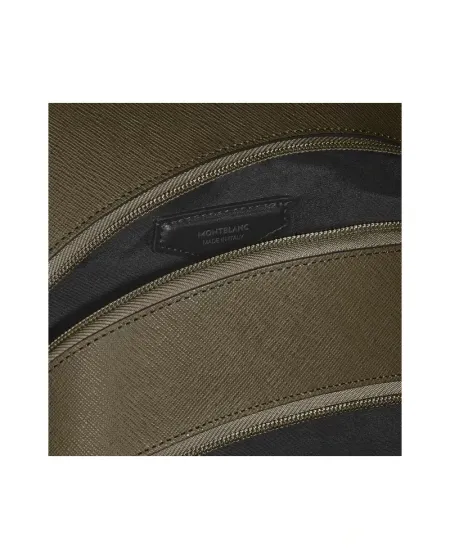 Zaino Medio Montblanc Sartorial 3 Scomparti in Pelle Kaki