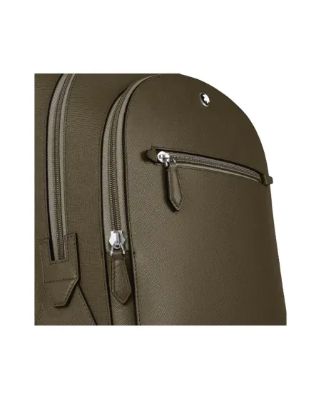 Zaino Medio Montblanc Sartorial 3 Scomparti in Pelle Kaki