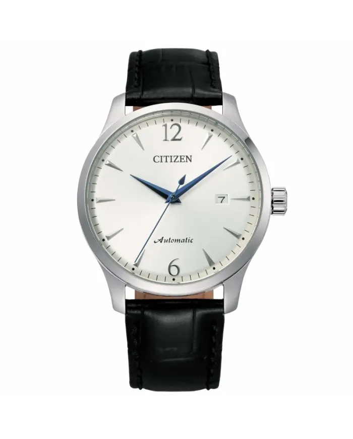 Montre Citizen à cadran blanc et bracelet en cuir