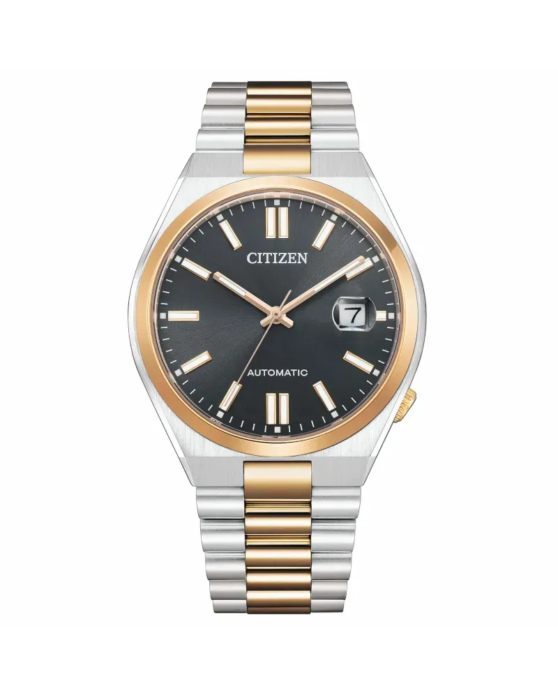 Montre Citizen Tsuyosa 40 mm, cadran noir, bracelet en acier bicolore