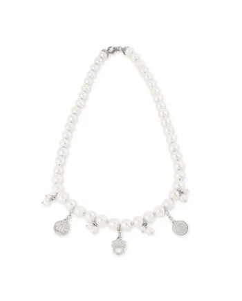 Collier Gerardo Sacco avec perles et pendentifs en argent
