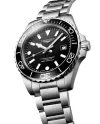 Longines HydroConquest Watch with Black Dial and 42mm Steel Bracelet