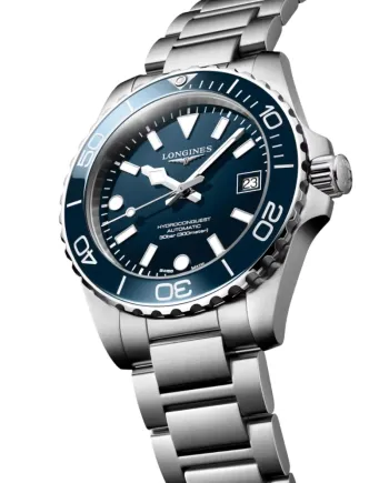 Longines HydroConquest Watch with Blue Dial and 39mm Steel Bracelet