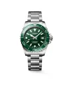 Longines HydroConquest Watch with Green Dial and 39mm Steel Bracelet