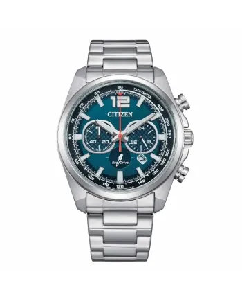 Chronographe Citizen Racing OF Eco-Drive, cadran bleu, bracelet en acier