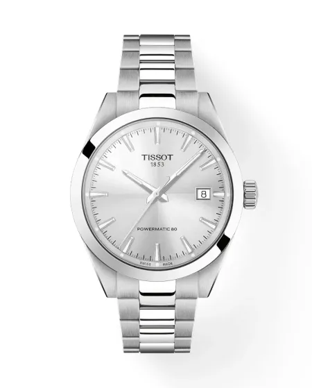 Orologio Tissot Gentleman 38 mm con Quadrante Argento e Bracciale in Acciaio