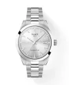 Montre Tissot Gentleman 38 mm avec cadran argenté et bracelet en acier