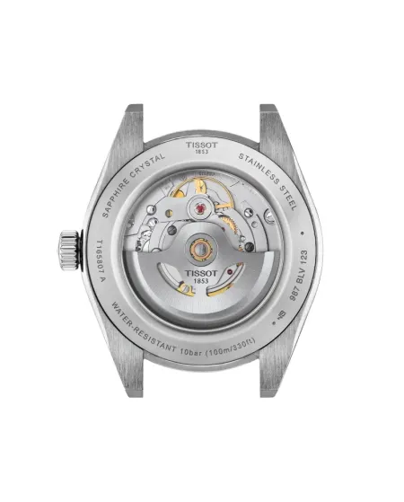 Tissot Gentleman 38mm Watch with Silver Dial and Steel Bracelet