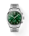 Tissot Chrono L Classic Watch with Green Dial and Steel Strap