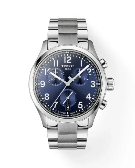 Tissot Chrono L Classic Watch with Blue Dial and Steel Strap