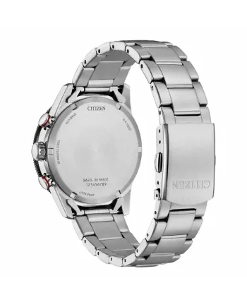 Chronographe Citizen Racing OF Eco-Drive, cadran noir, bracelet en acier