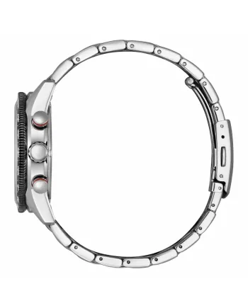 Chronographe Citizen Racing OF Eco-Drive, cadran noir, bracelet en acier