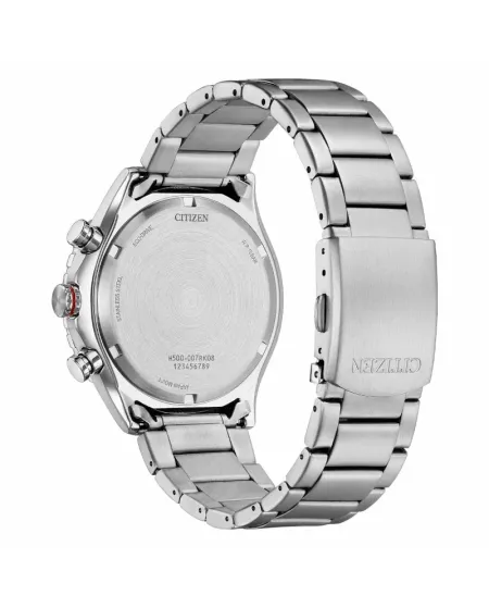 Cronografo Citizen Marine OF Eco Drive Quadrante Nero e Cinturino in Acciaio