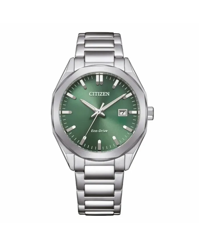 Montre Citizen OF Metropolitan Eco Drive avec cadran vert et bracelet en acier