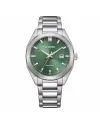 Citizen OF Metropolitan Eco Drive Watch with Green Dial and Steel Strap