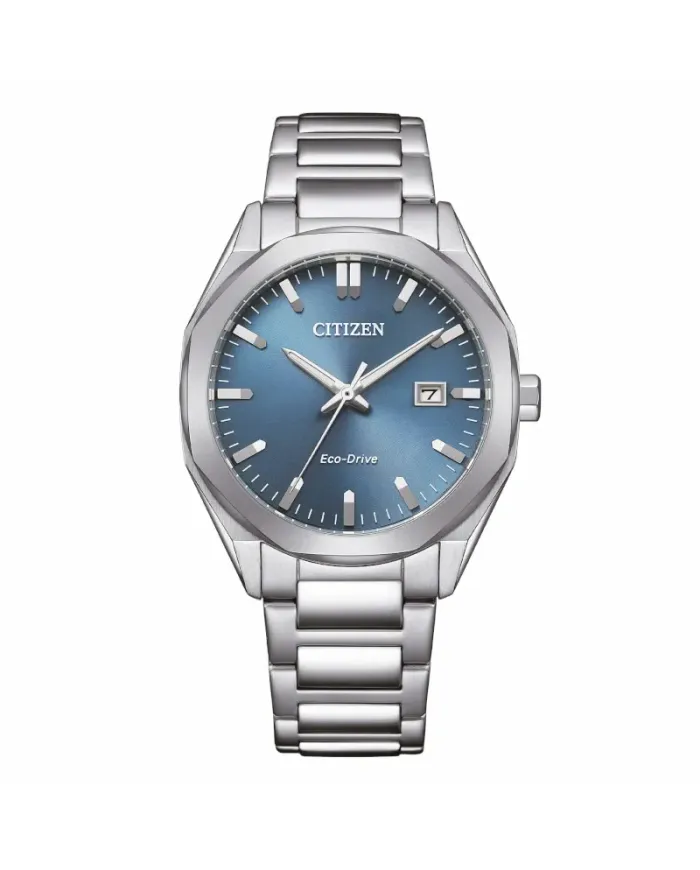 Citizen OF Metropolitan Eco Drive Watch with Blue Dial and Steel Strap