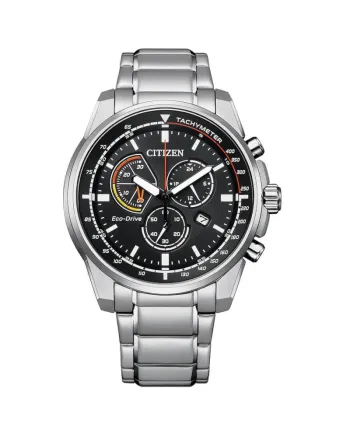 Chronographe Citizen Active OF Eco-Drive en acier avec cadran noir