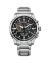 Citizen Active OF Eco Drive Chronograph in Steel with Black Dial
