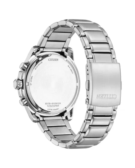 Chronographe Citizen Active OF Eco-Drive en acier avec cadran noir