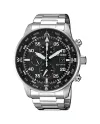 Citizen Aviator OF Eco Drive Chronograph in Steel with Black Dial