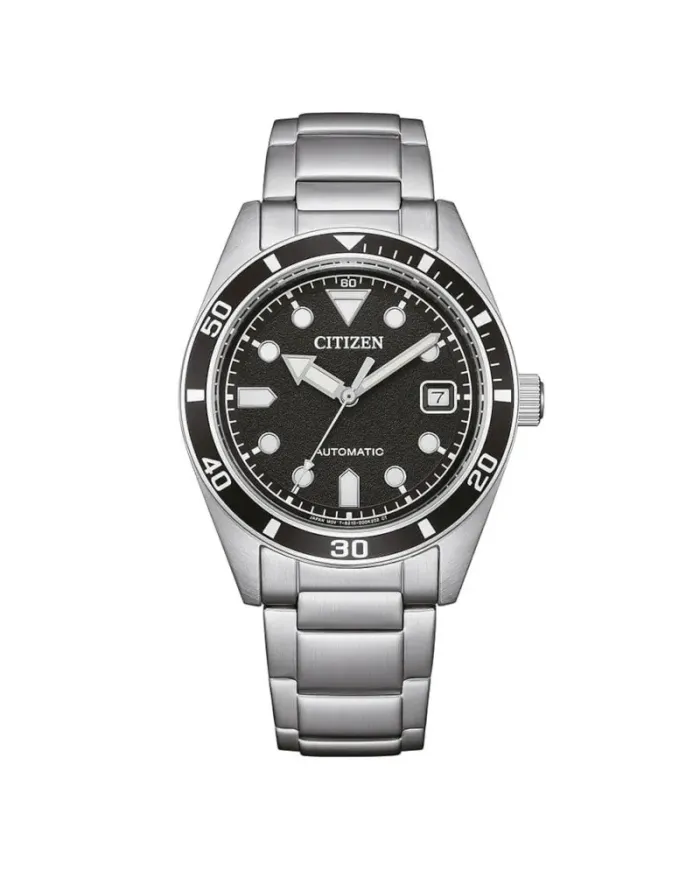 Montre Citizen Marine OF, cadran noir, bracelet en acier