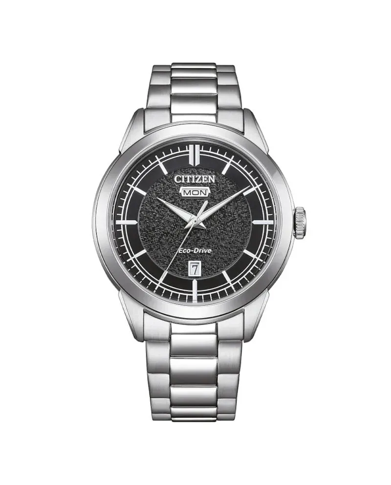 Citizen Classic OF Eco Drive Watch with Black Dial and Steel Strap
