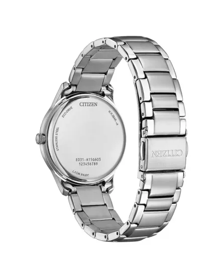 Montre Citizen Lady Eco-Drive avec cadran blanc et bracelet en acier