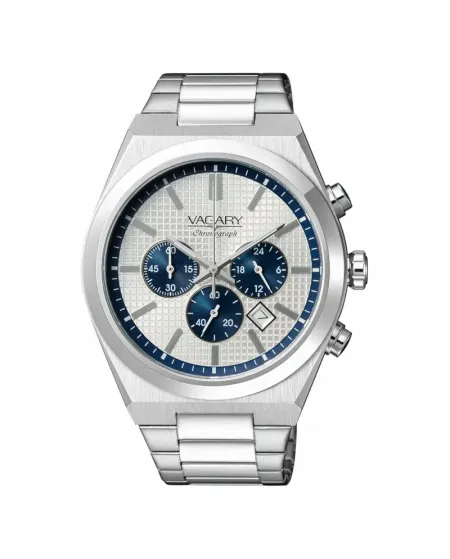 Vagary Timeless Chronograph in Steel with Silver Dial and Steel Strap