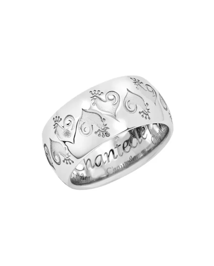 Anello Fascia Chantecler Et Voilà Logo in Argento