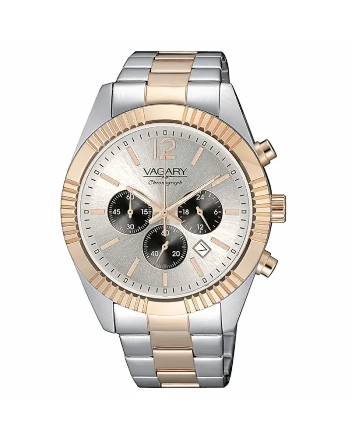 Cronografo Vagary Timeless in Acciaio Quadrante Argento Cinturino Acciaio