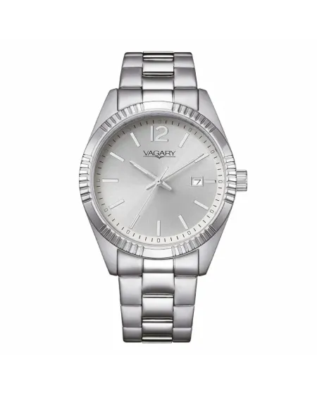 Vagary Timeless Steel Watch with Silver Dial and Steel Strap