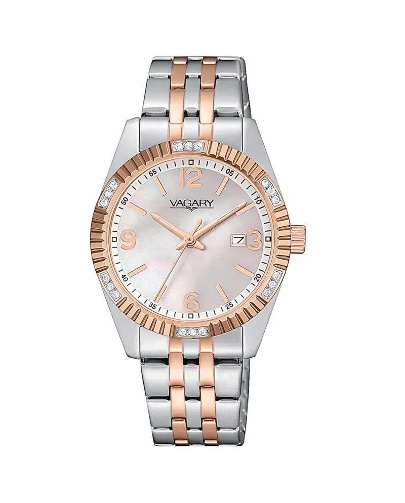 Montre Vagary Timeless Lady avec cadran en nacre et bracelet en acier
