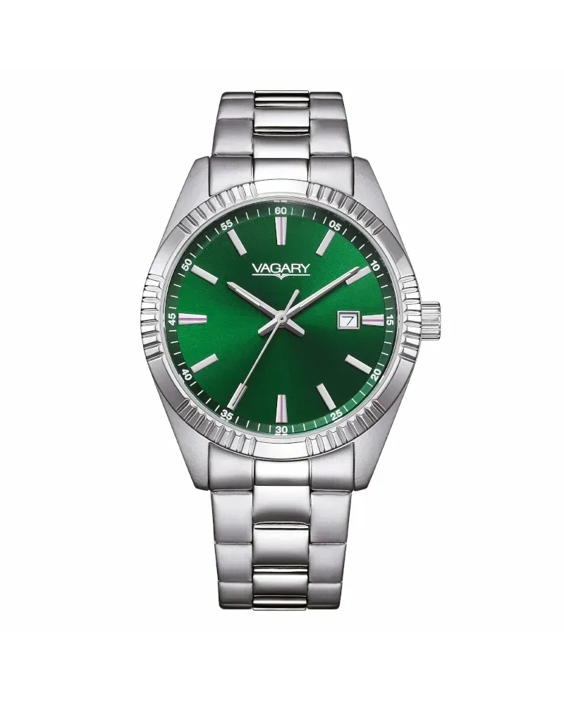 Montre Vagary Timeless, cadran vert, bracelet en acier