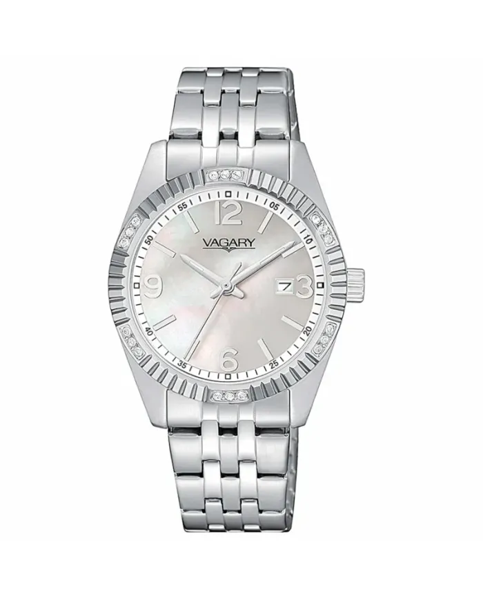 Montre Vagary Timeless Lady avec cadran en nacre et bracelet en acier