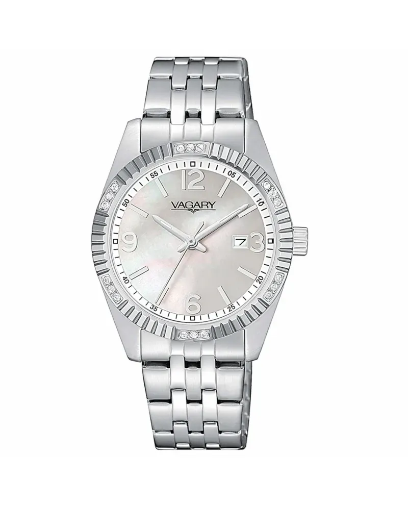 Vagary Timeless Lady Watch with Mother-of-Pearl Dial and Steel Strap