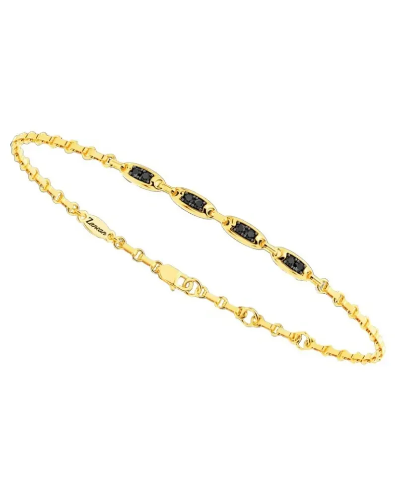 Bracciale da Uomo Zancan Insignia in Oro Giallo con Diamanti Neri