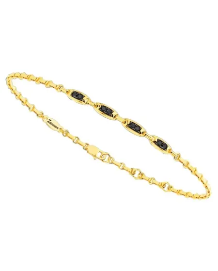 Bracciale da Uomo Zancan Insignia in Oro Giallo con Diamanti Neri