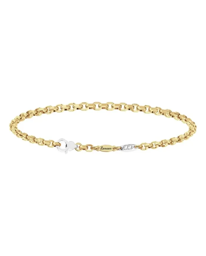 Zancan Insignia Men's Bracelet in Yellow Gold with Black Diamonds