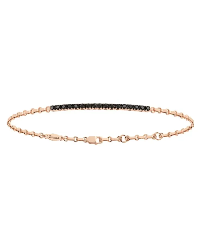 Zancan Insignia Men's Bracelet in Rose Gold and Black Diamonds