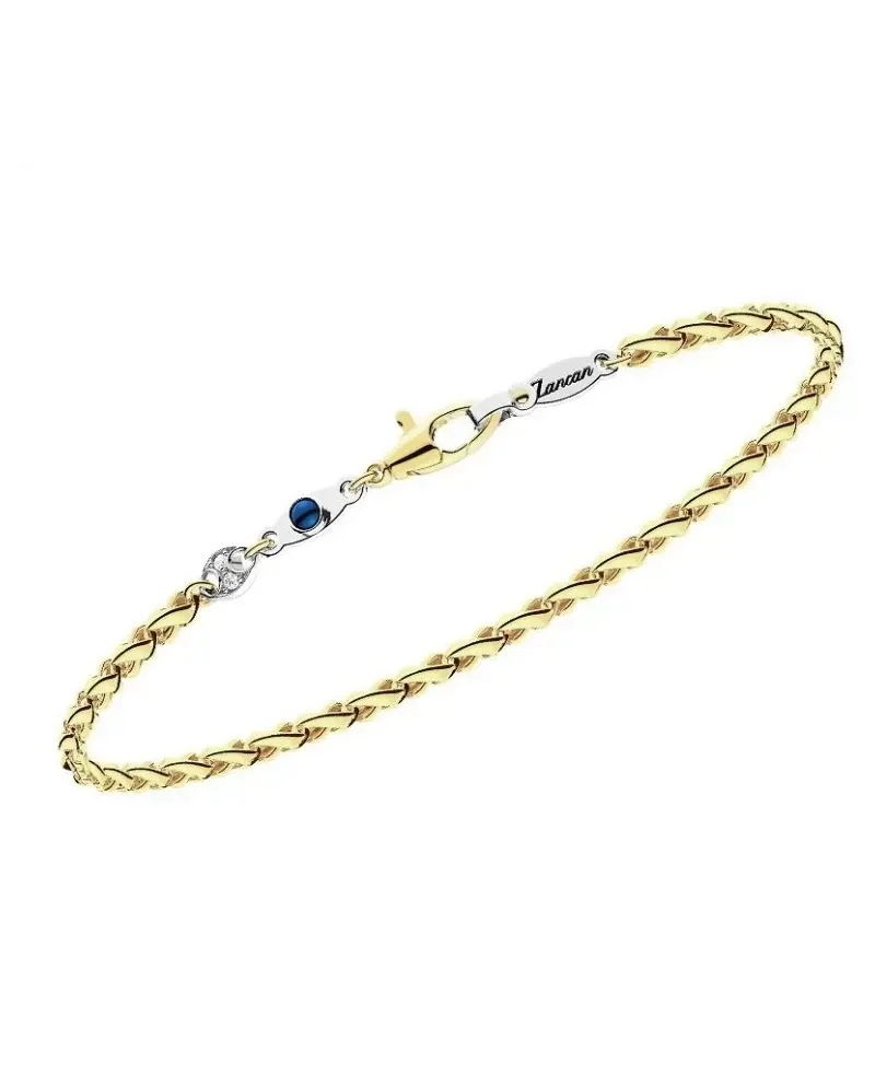 Bracelet pour homme Zancan Insignia en or bicolore avec saphir bleu et diamants