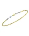 Bracelet pour homme Zancan Insignia en or bicolore avec saphir bleu et diamants